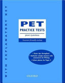 Couverture PET practice tests : with explanatory key