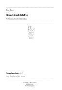 Cover  Sprachinseldialekte : Walserdeutsch in Aostatal (Italien)