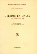 Couverture L'ultimo La Malfa : diario del febbraio-marzo 1979