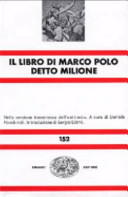 Couverture Il libro di Marco Polo detto Milione : nella versione trecentesca dell'"ottimo"