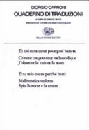 Couverture Quaderno di traduzioni