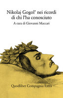 Cover  Nikolaj Gogol' nei ricordi di chi l'ha conosciuto