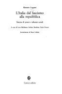 Couverture L'Italia dal fascismo alla Repubblica : sistema di potere e alleanze sociali