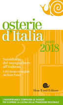 Cover  Osterie d'Italia : guida 2018 : sussidiario del mangiarbere all'italiana