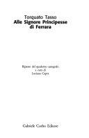 Couverture Alle signore principesse di Ferrara